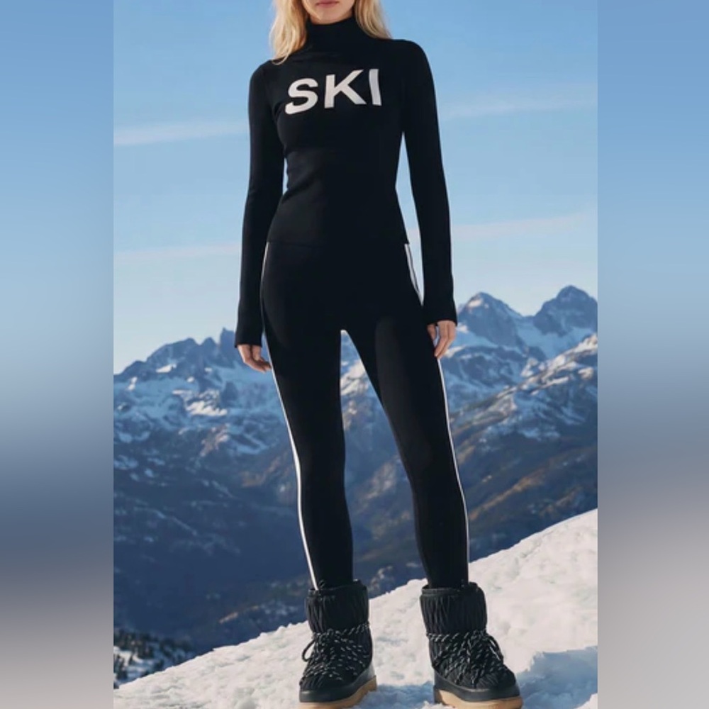 Black SKI Long Sleeve Top and Leggings Set